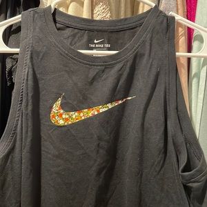 NWOT Nike tank with floral swoosh